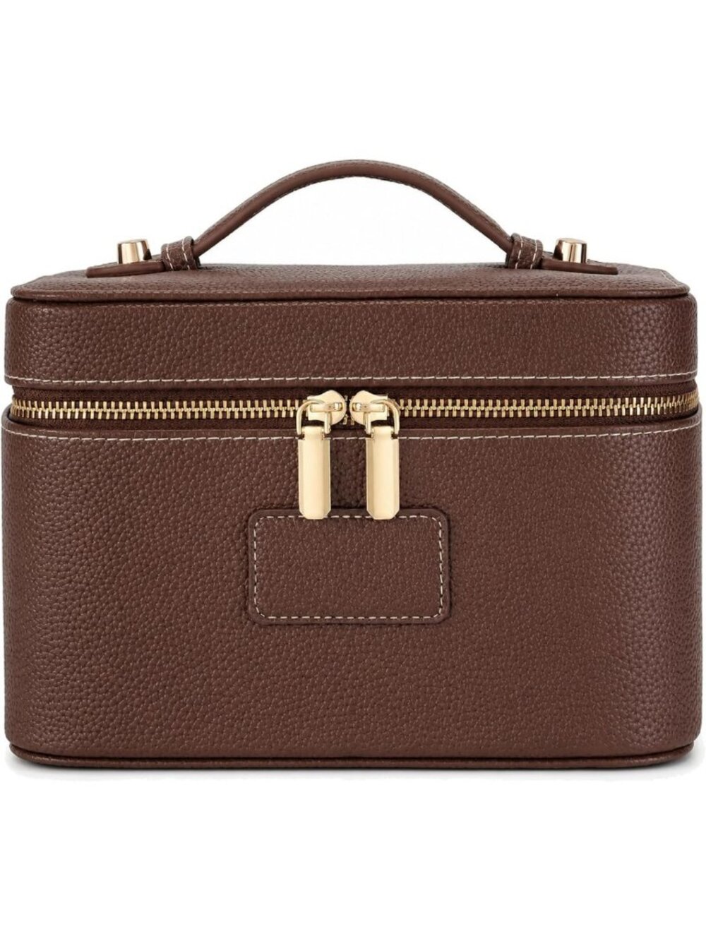 Waterproof Travel Makeup Bag | Leather Cosmetic Organizer with Brush Holder